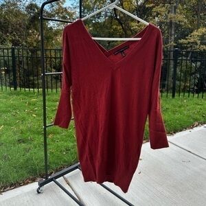 White House Black Market Burn Red Orange top